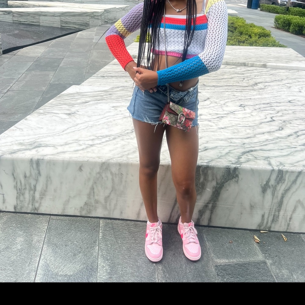 Colorful knit crop top